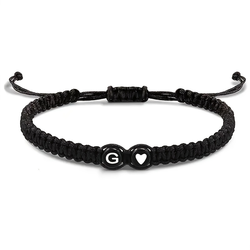 1pc Couple Adjustable Cord 26 Letter Bracelets Men Women Birthday